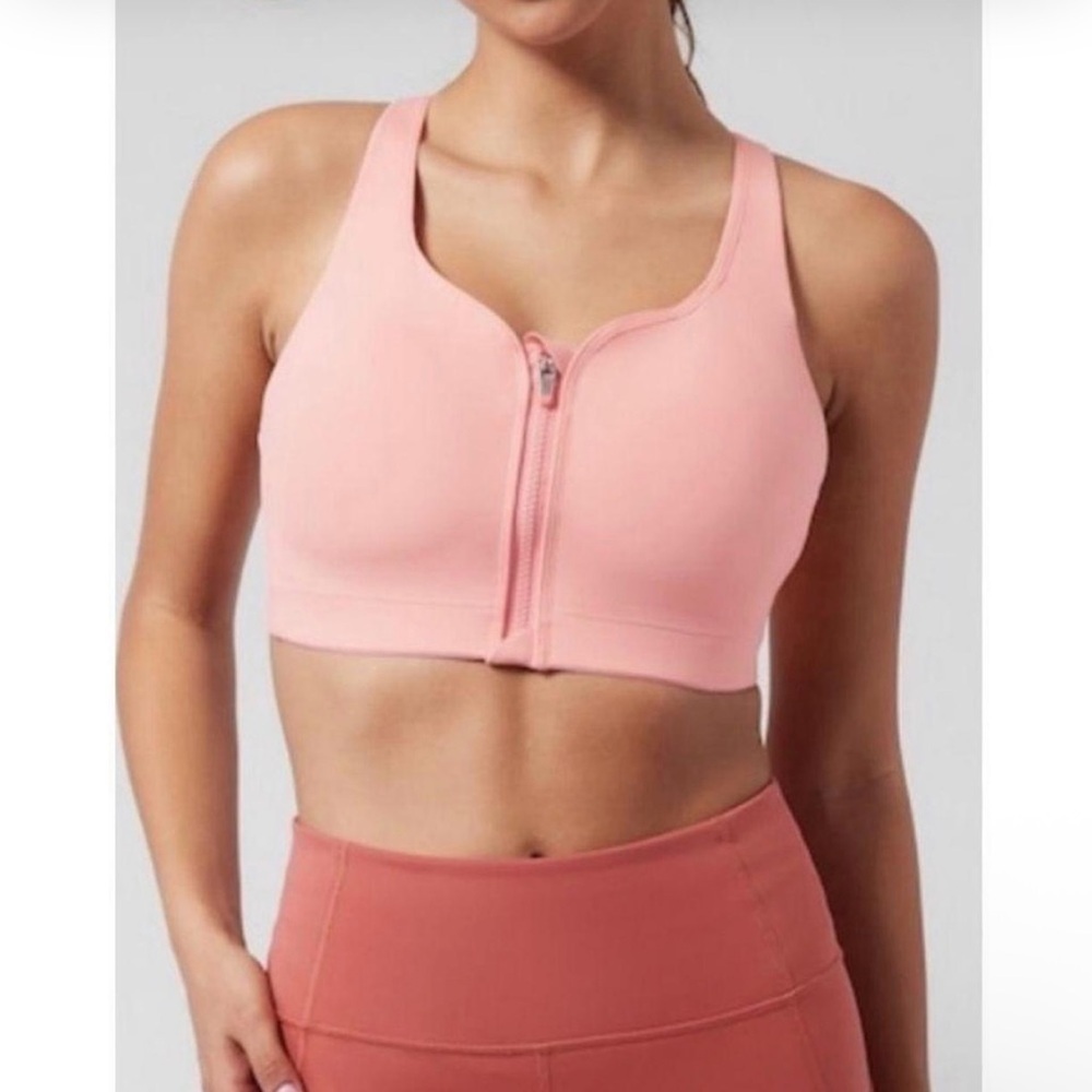 NWOT Athleta Advance Zip Front Sports Workout Bra Size 38DD